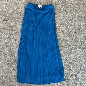 Blue Sabine Pleated Maxi Skirt